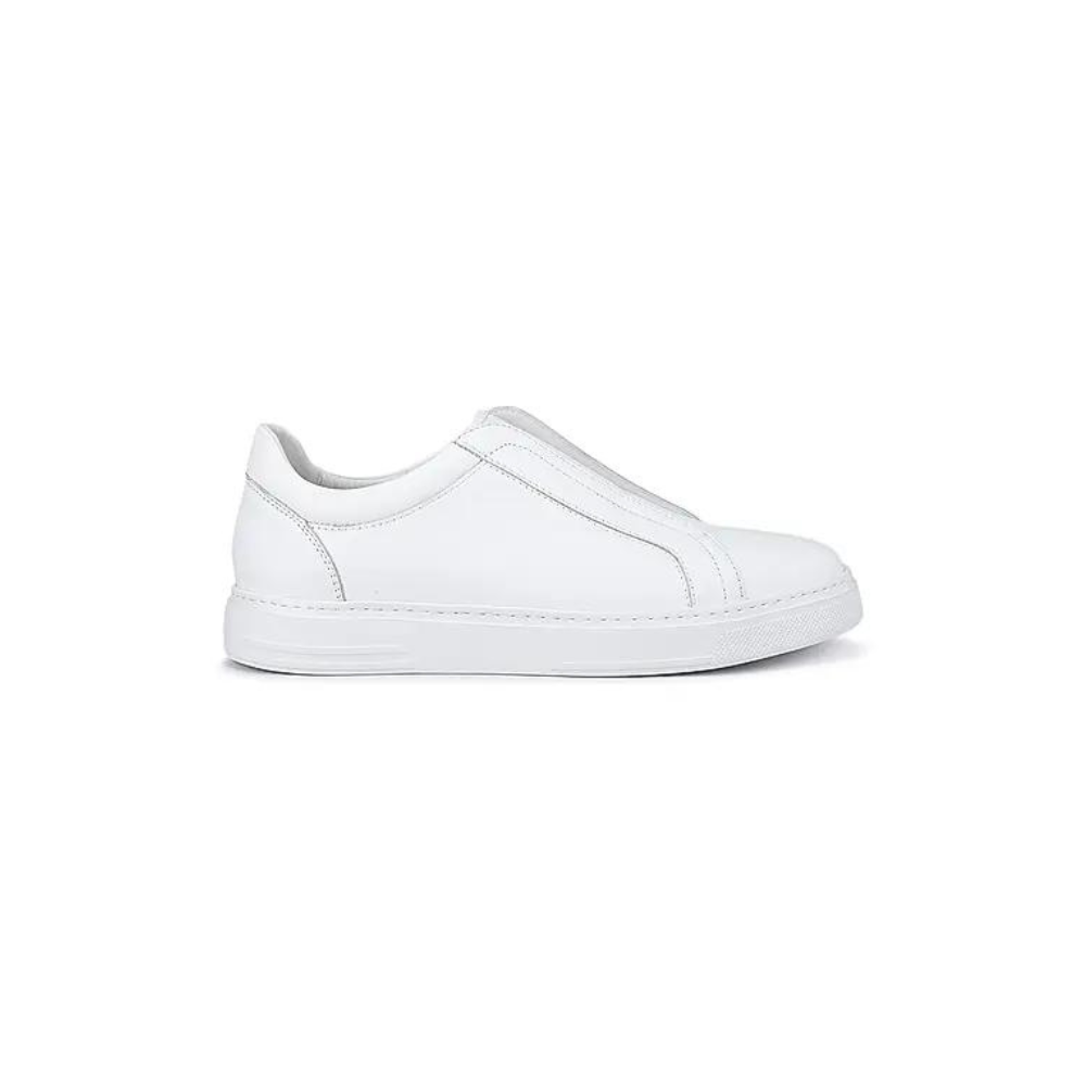 White Slip on Leather Sneakers
