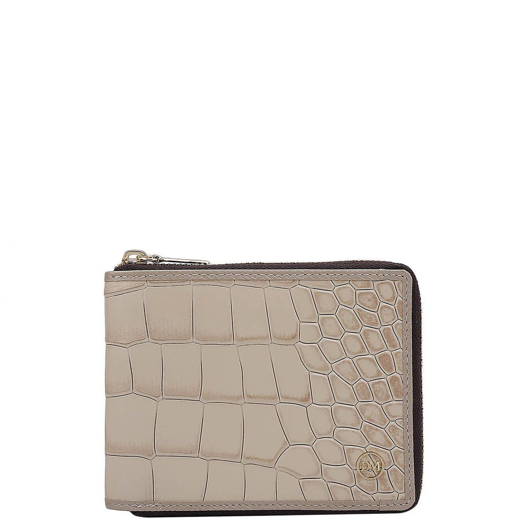 Croco Leather Ladies Wallet - Frost