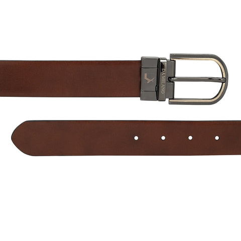 Formal Plain Leather Mens Belt - Black & Cognac