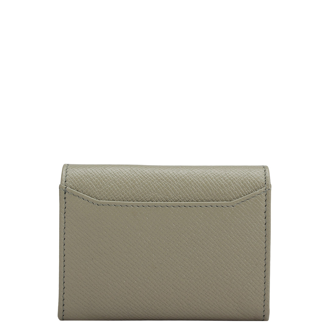 4 Slots Leather Card Case - Stone Grey
