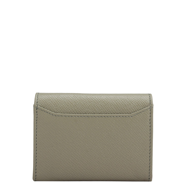 4 Slots Leather Card Case - Stone Grey