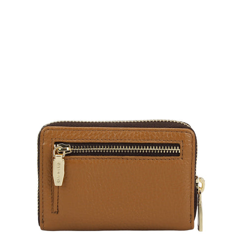 6 Slots Wax Leather Card Case - Caramel