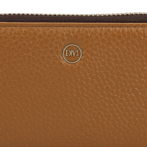 6 Slots Wax Leather Card Case - Caramel