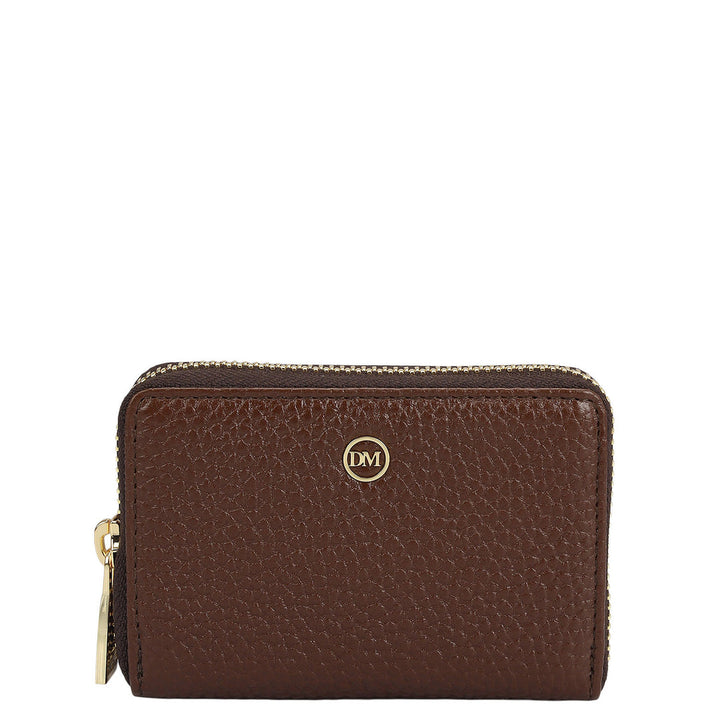 6 Slots Wax Leather Card Case - Espresso