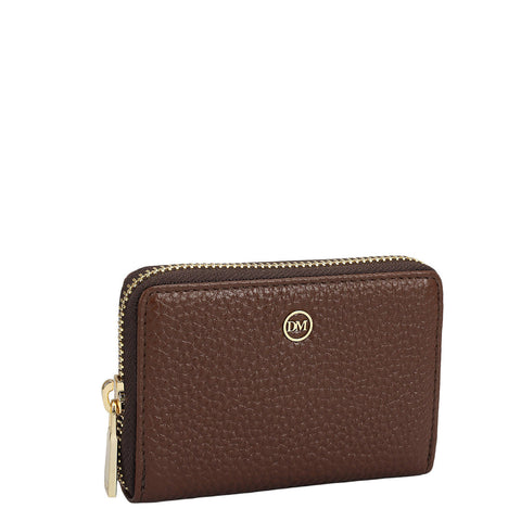 6 Slots Wax Leather Card Case - Espresso