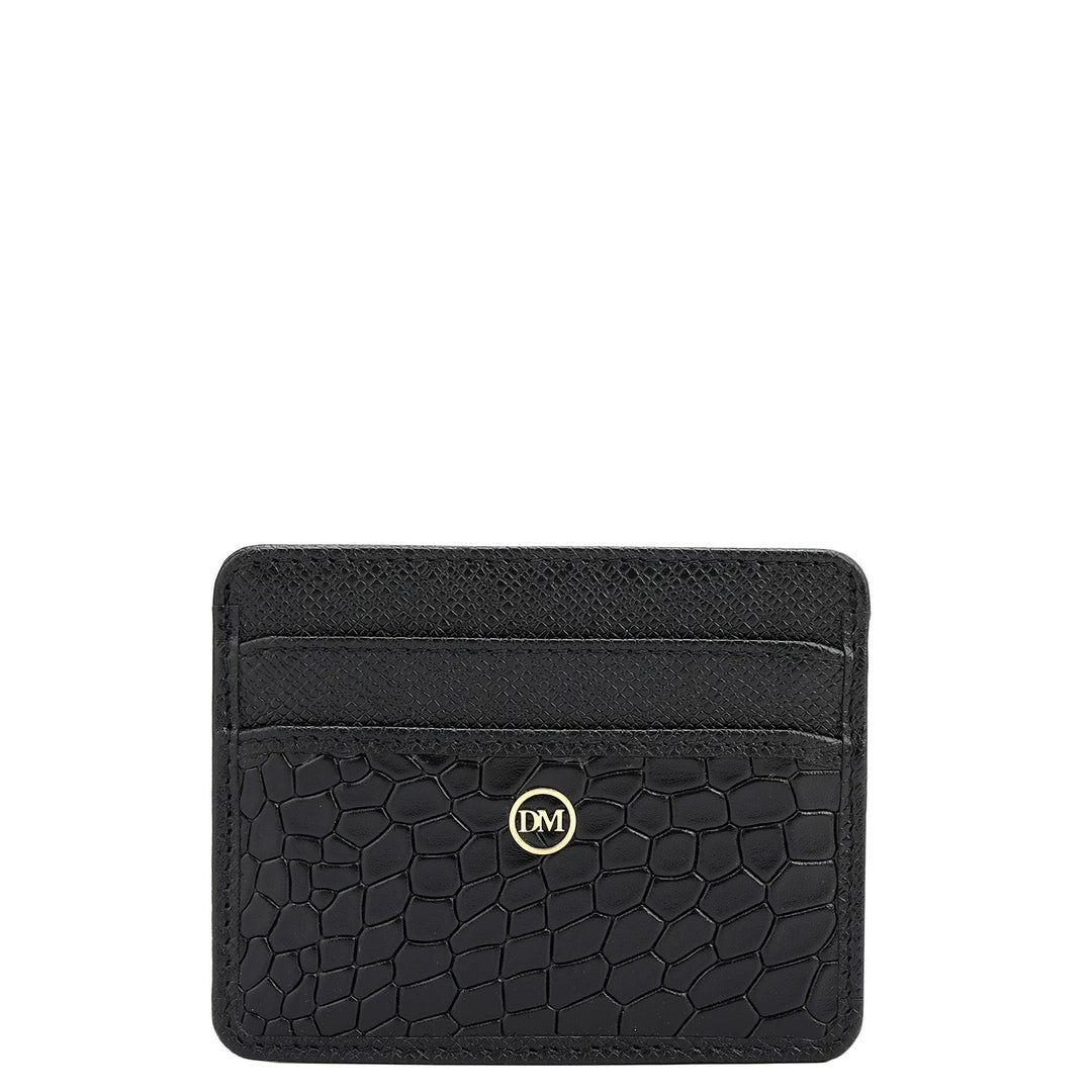 5 Slots Leather Card Case - Black