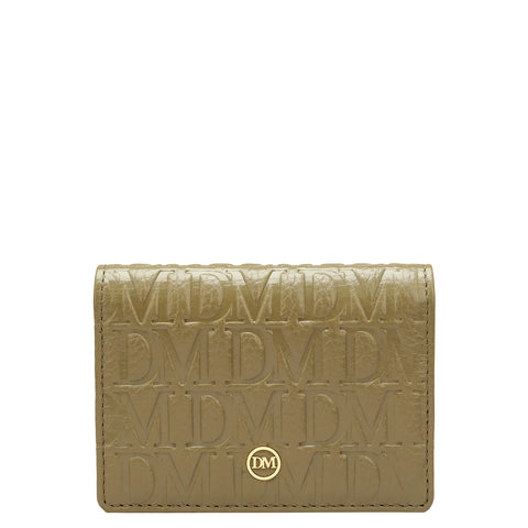 Monogram Wax Leather Card Case - Olive