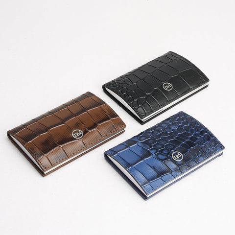 Croco Leather Card Case - Date