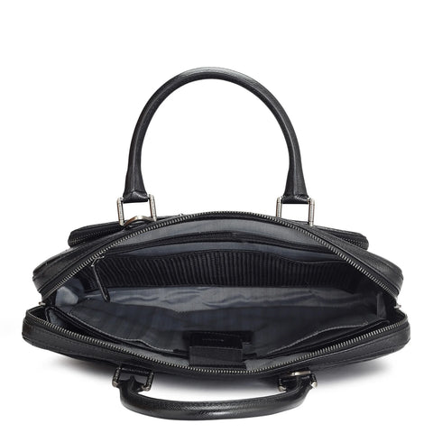 Black Croco Leather Computer Bag - Upto 14