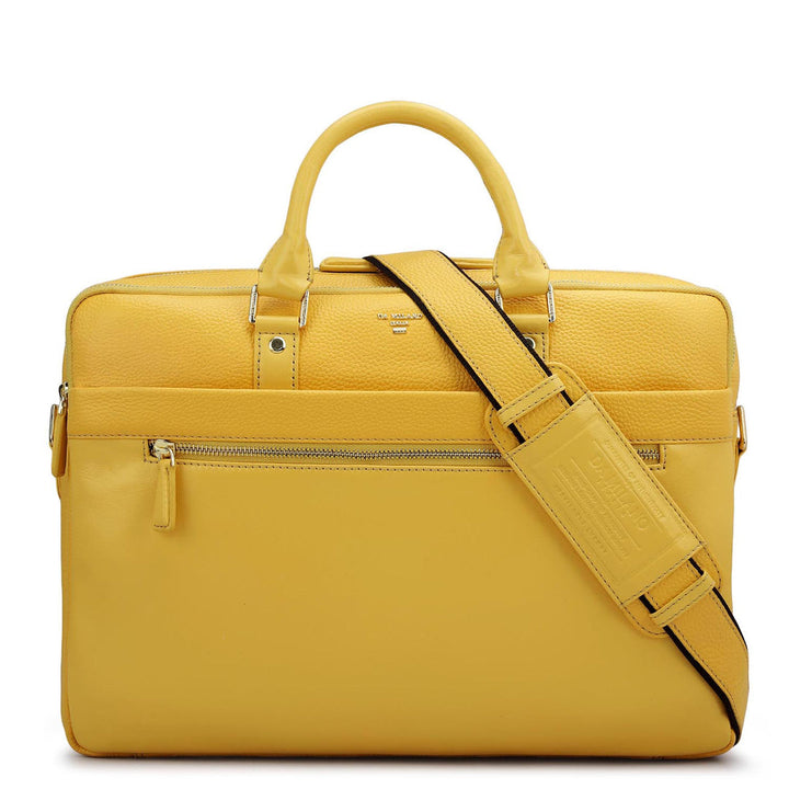 Wax Leather Laptop Bag - Mimosa