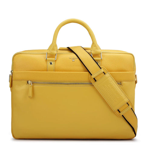 Wax Leather Laptop Bag - Mimosa