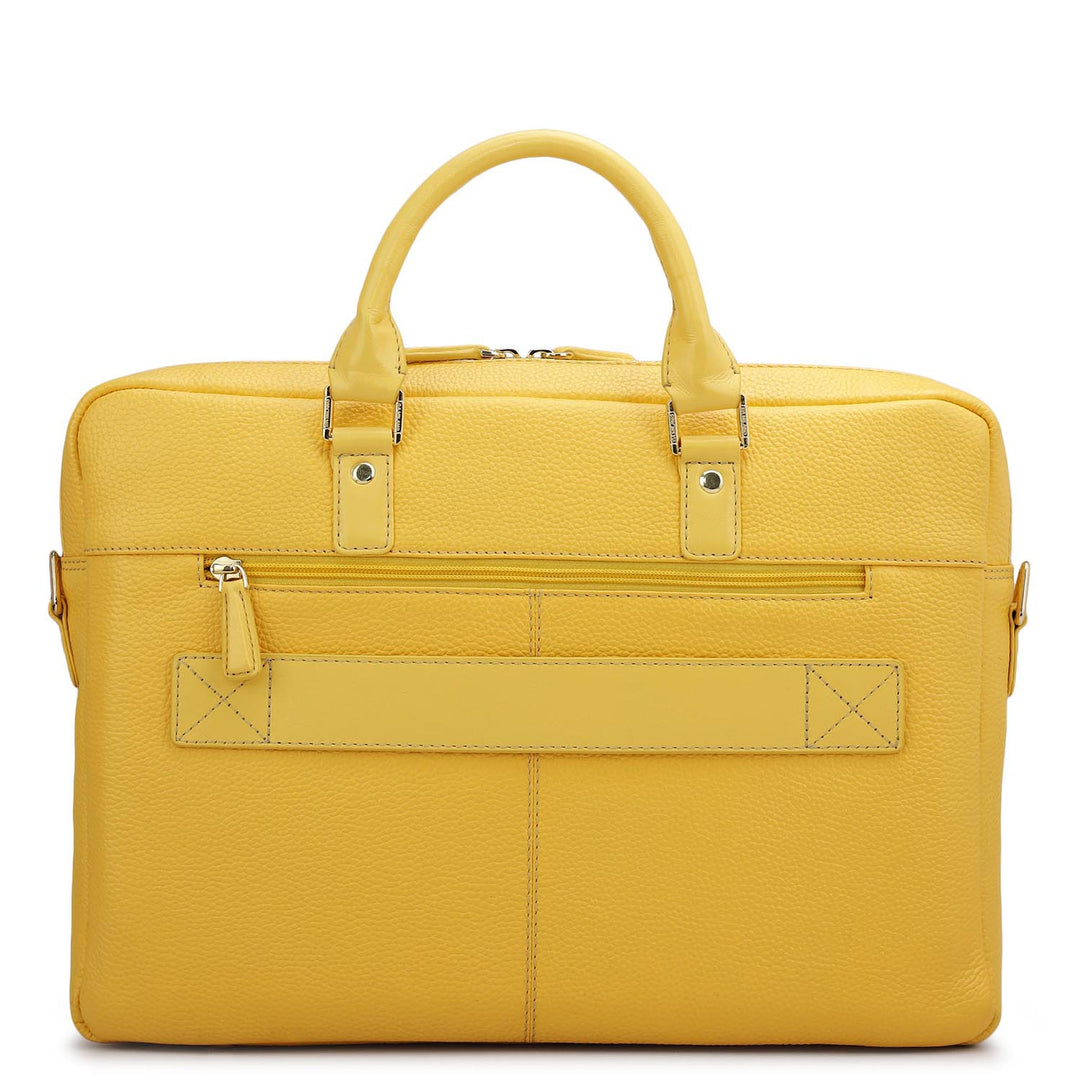 Wax Leather Laptop Bag - Mimosa