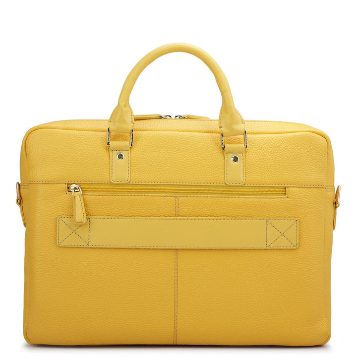 Wax Leather Laptop Bag - Mimosa