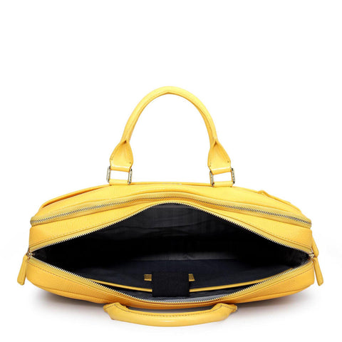 Wax Leather Laptop Bag - Mimosa