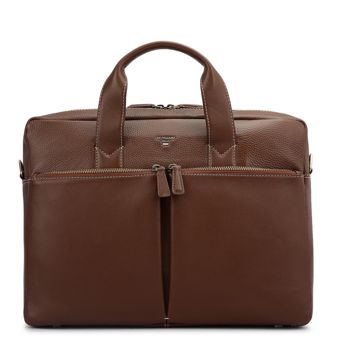Wax Leather Laptop Bag - Espresso