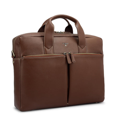Wax Leather Laptop Bag - Espresso