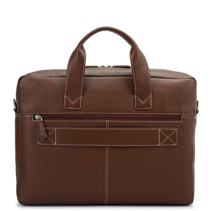 Wax Leather Laptop Bag - Espresso