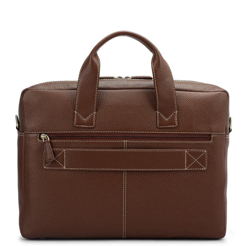 Wax Leather Laptop Bag - Espresso