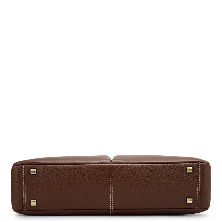 Wax Leather Laptop Bag - Espresso