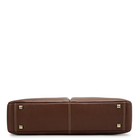 Wax Leather Laptop Bag - Espresso