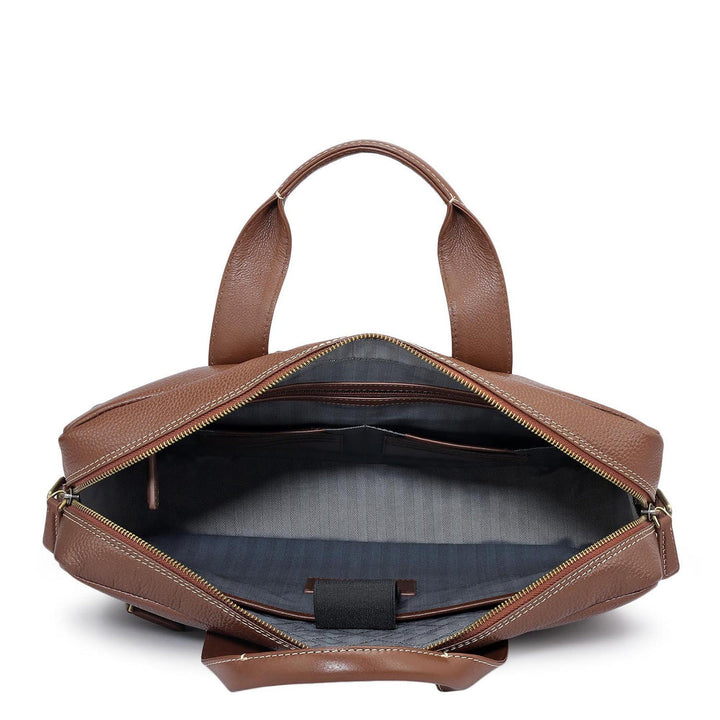 Wax Leather Laptop Bag - Espresso