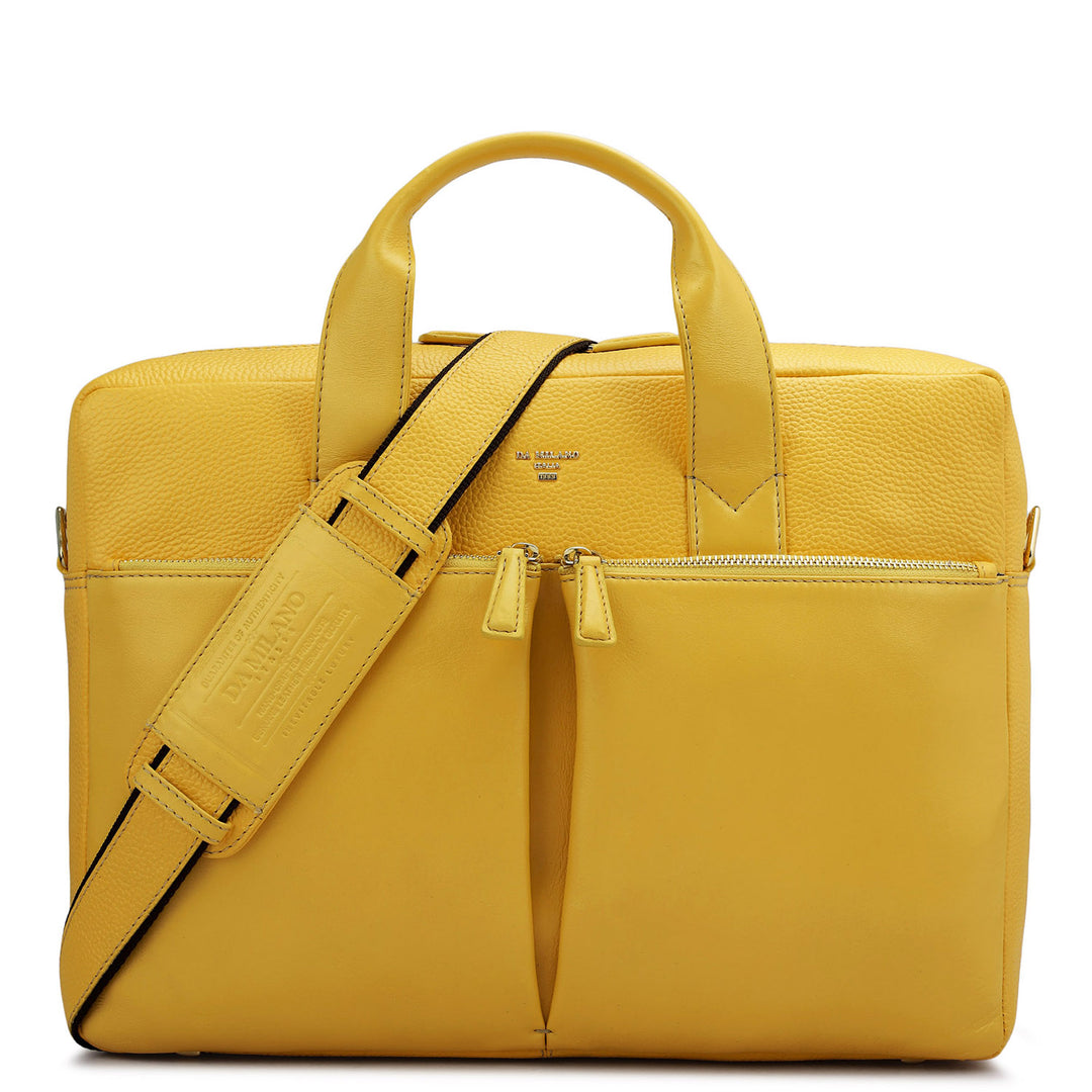 Wax Leather Laptop Bag - Mimosa