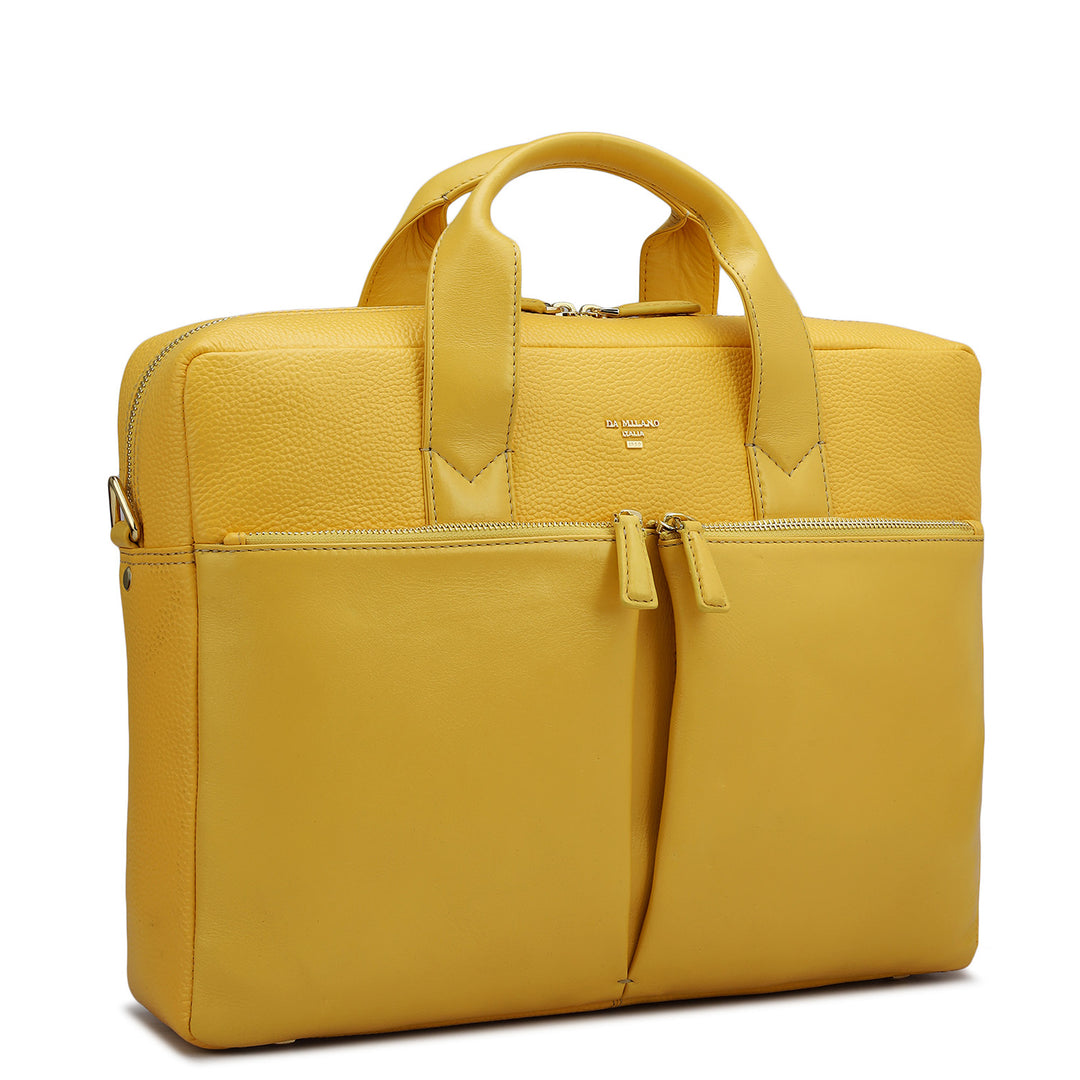 Wax Leather Laptop Bag - Mimosa