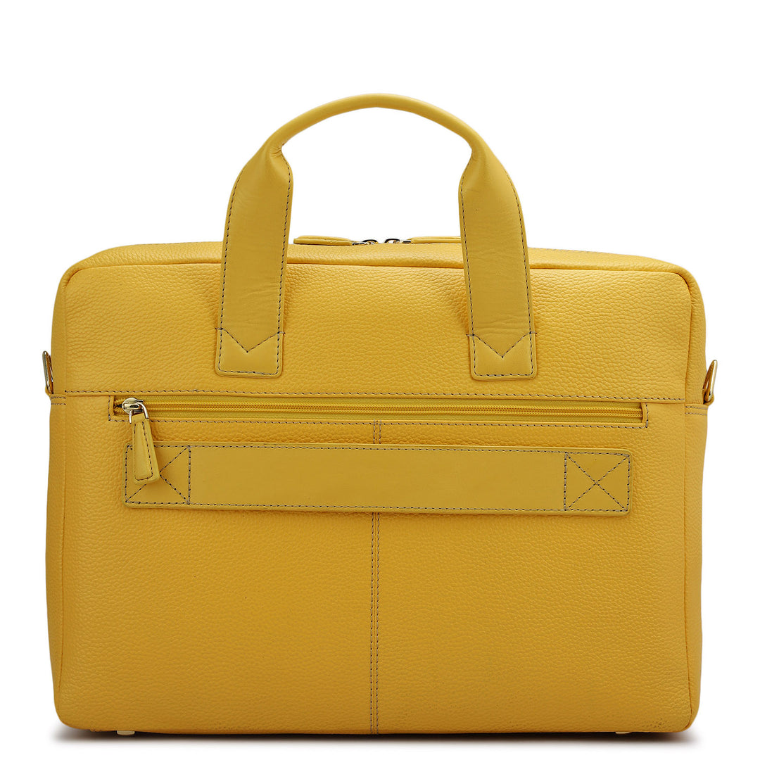 Wax Leather Laptop Bag - Mimosa