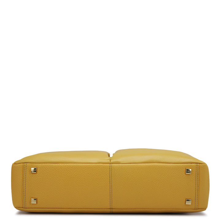 Wax Leather Laptop Bag - Mimosa