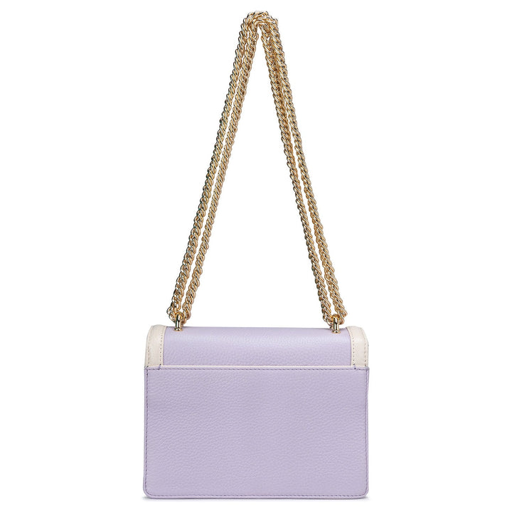 Small Wax Leather Shoulder Bag - Lilac