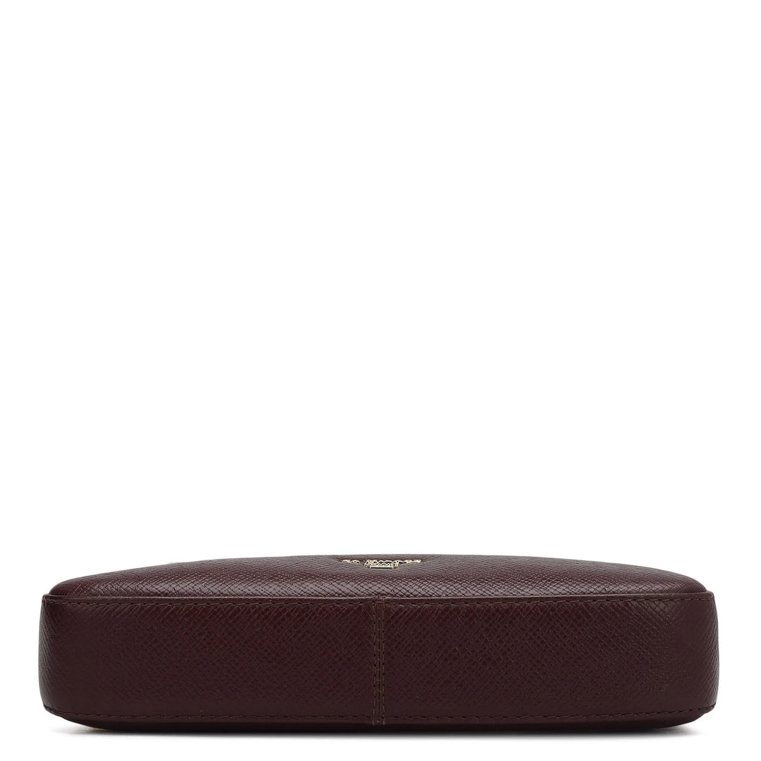 Small Franzy Leather Baguette - Wine