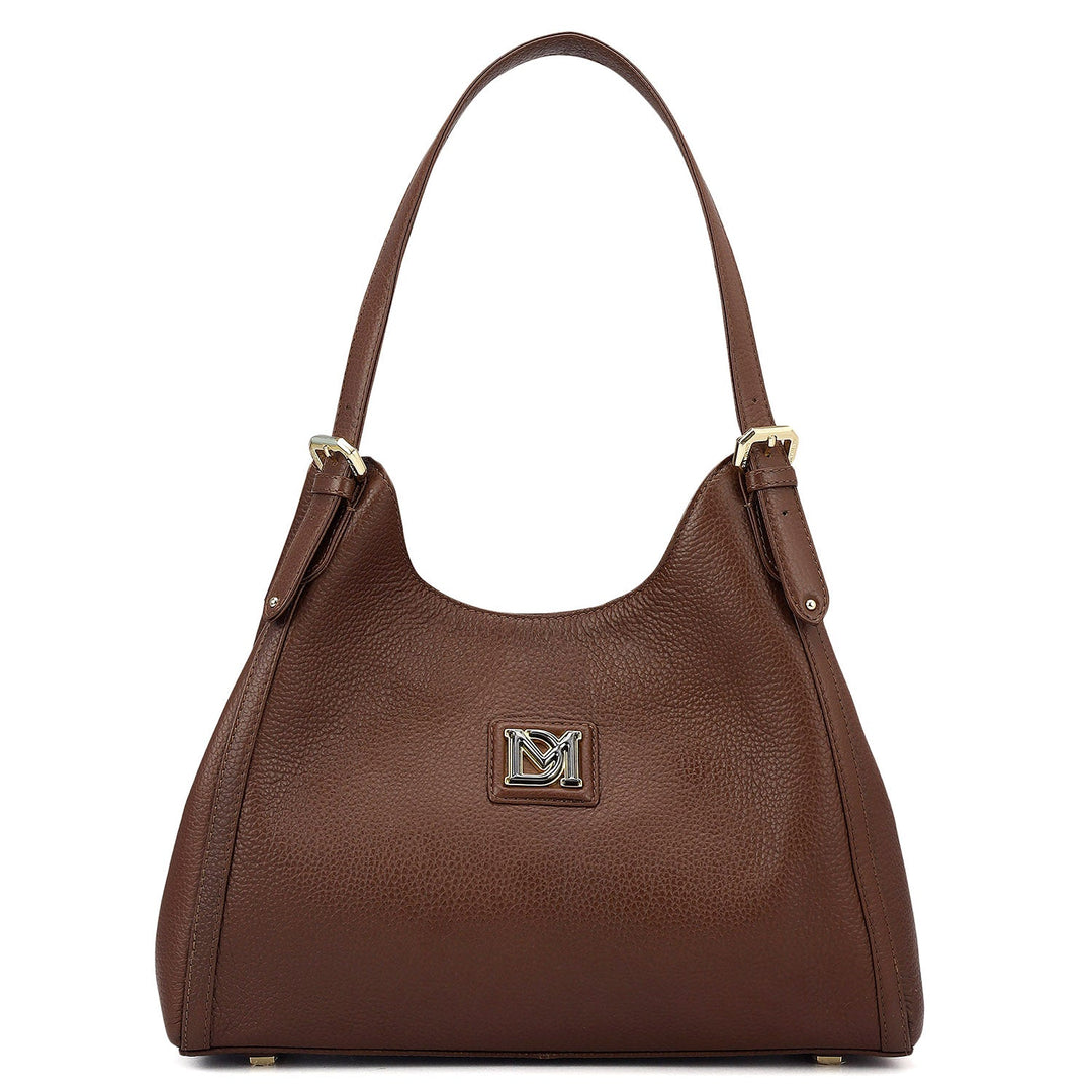 Medium Wax Leather Hobo - Espresso