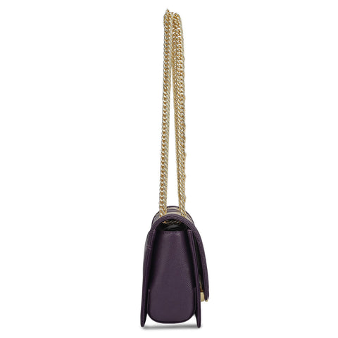 Small Croco Franzy Leather Shoulder Bag - Grapevine & Frost