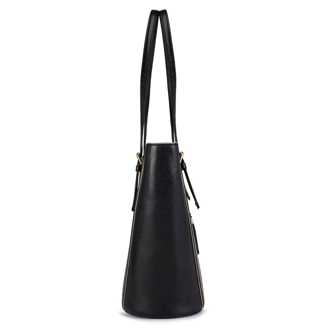 Large Franzy Leather Tote - Black