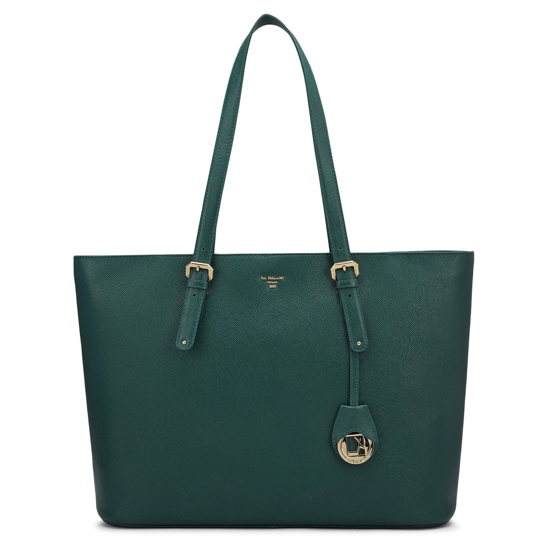 Large Franzy Leather Tote - Forest