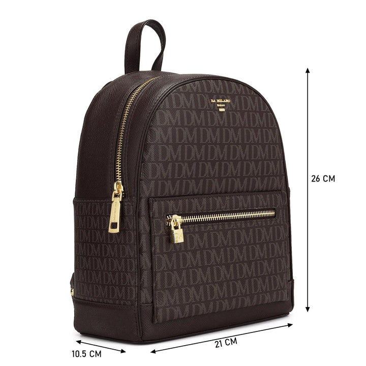Monogram Franzy Leather Backpack - Chocolate