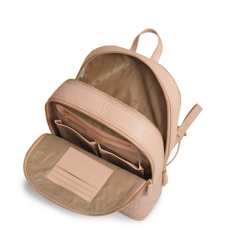 Monogram Franzy Leather Backpack - Peach
