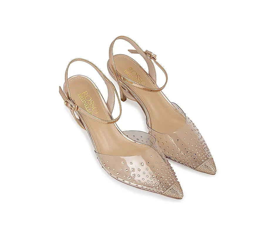 Rose Gold Crystal Embellished Pumps