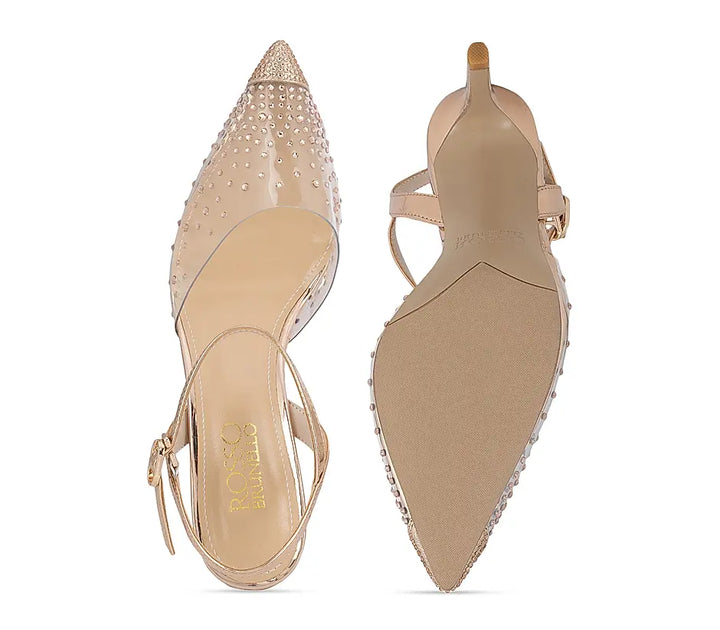 Rose Gold Crystal Embellished Pumps