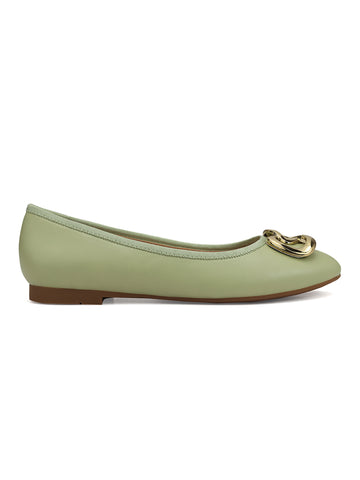 Green Ballerina Flats