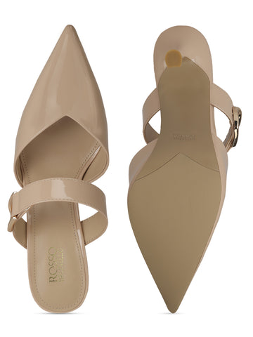Beige Leather Pumps