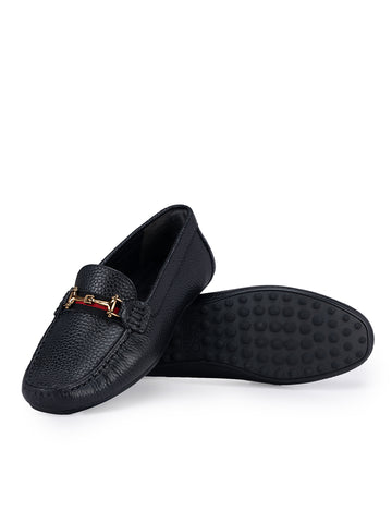 Black Embellished Moccasins
