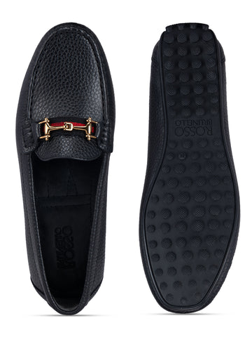 Black Embellished Moccasins