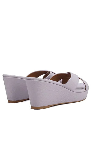 Purple Criss Cross Strap Wedges