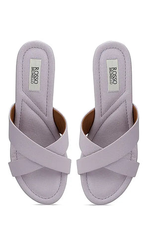 Purple Criss Cross Strap Wedges