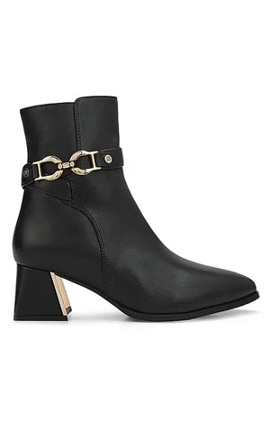 Black Leather Ankle Boots