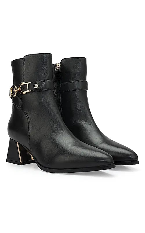 Black Leather Ankle Boots