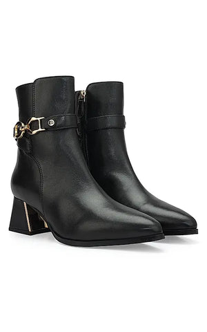 Black Leather Ankle Boots