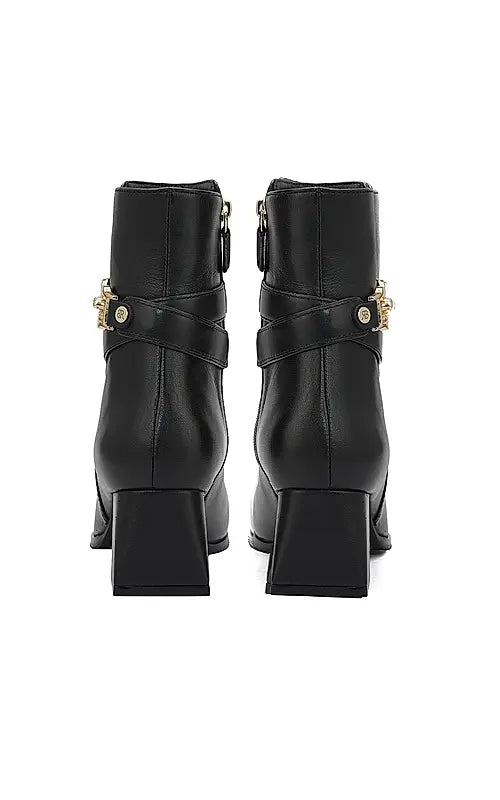 Black Leather Ankle Boots