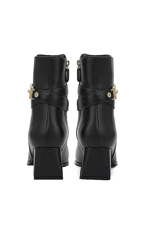 Black Leather Ankle Boots
